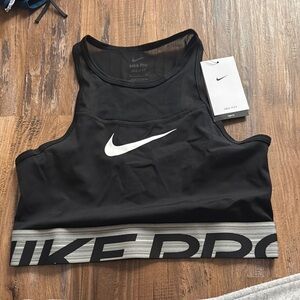 Nike Pro Black and Gray Sports Bra